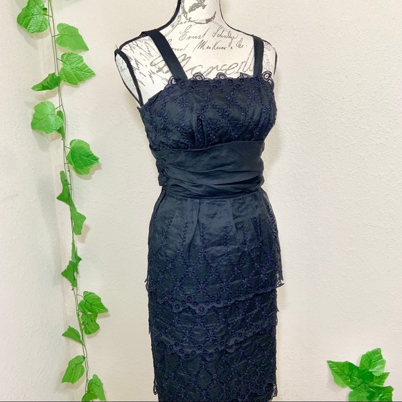 Vintage Sa’Bett 1950’s Eyelet Lace Black Dress 🍀 - Picture 2 of 8